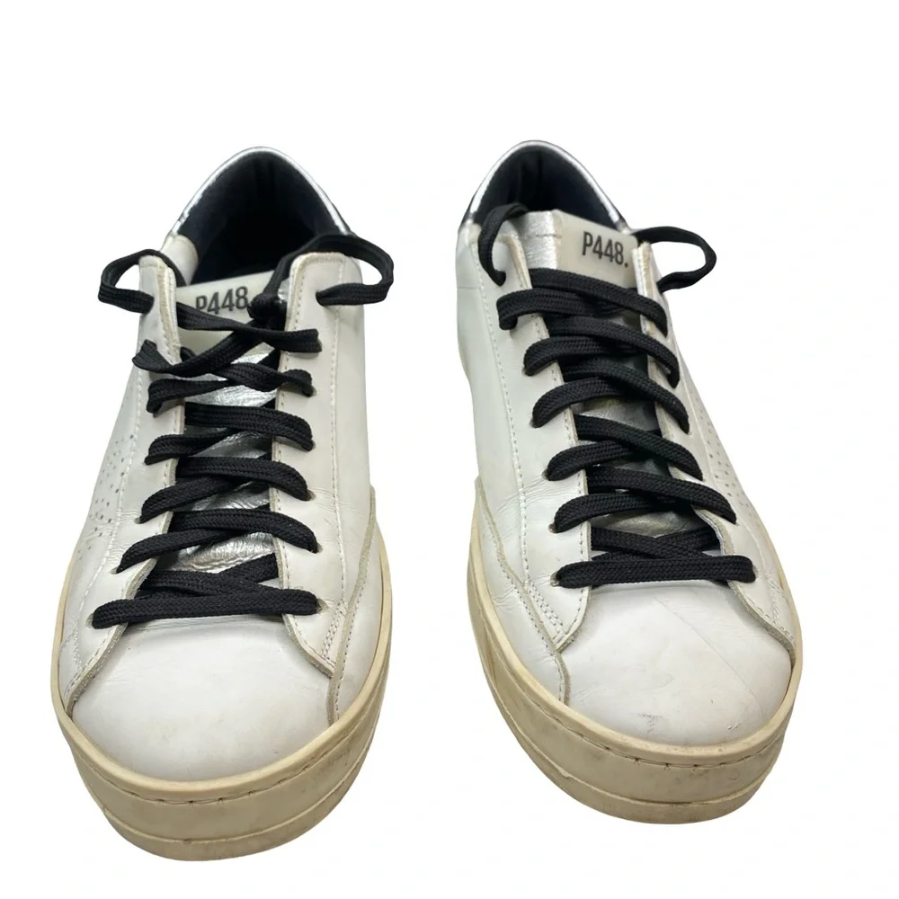 P448 Men's White and Black Sneakers